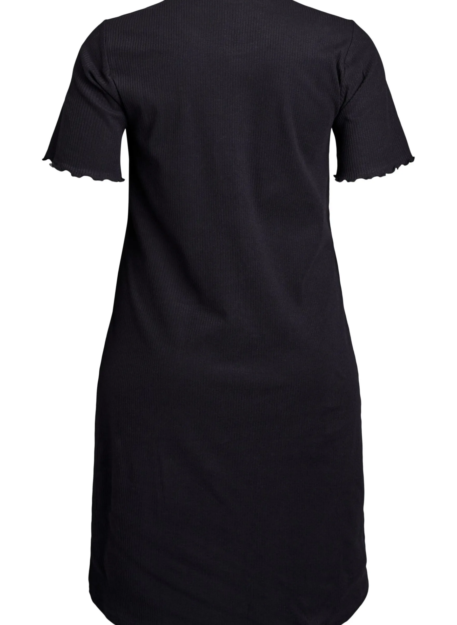 T-Shirtkleid aus geripptem Jersey in Knielänge
