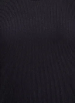 T-Shirtkleid aus geripptem Jersey in Knielänge