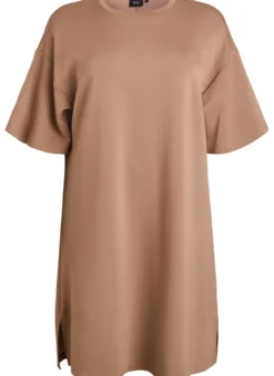 T-Shirt-Kleid aus Jersey mit Seitenschlitzen