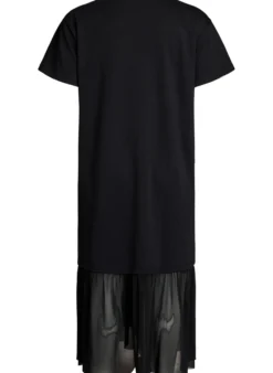 T-Shirt-Kleid mit transparentem Mesh-Saum