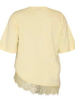 T-Shirt mit asymmetrischem Spitzensaum