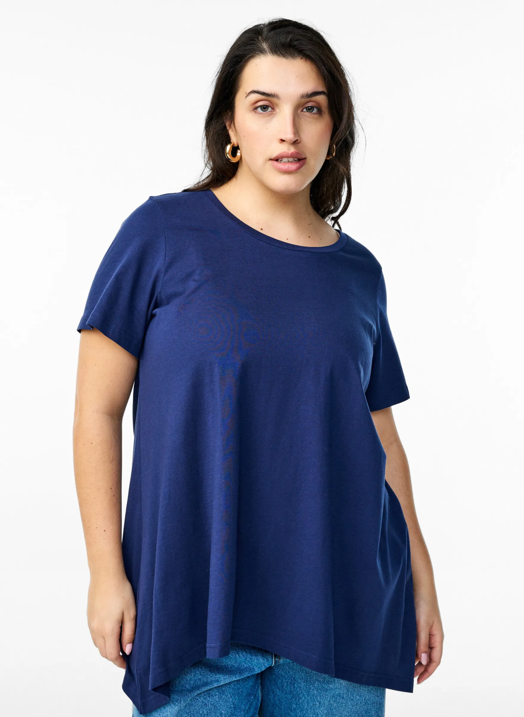 T-Shirt mit Rundhalsausschnitt und A-Linie