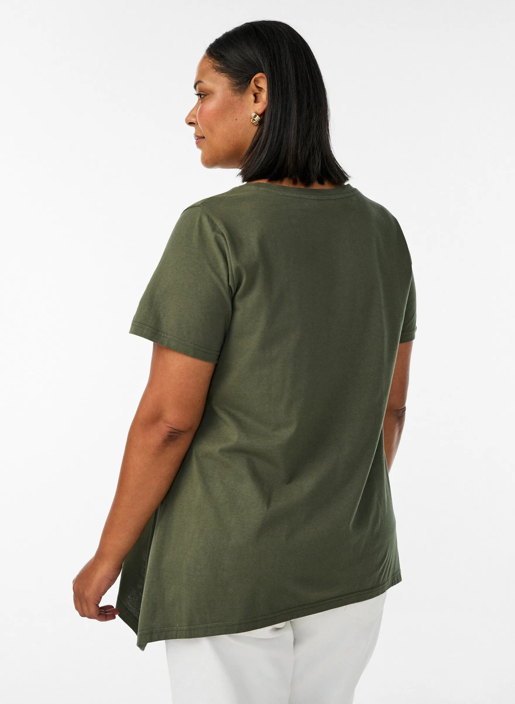 T-Shirt mit Rundhalsausschnitt und A-Linie