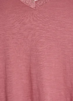 T-Shirt mit Spitzenkante