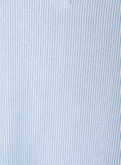 Tunika aus Baumwolle mit Streifen und Rüschendetails