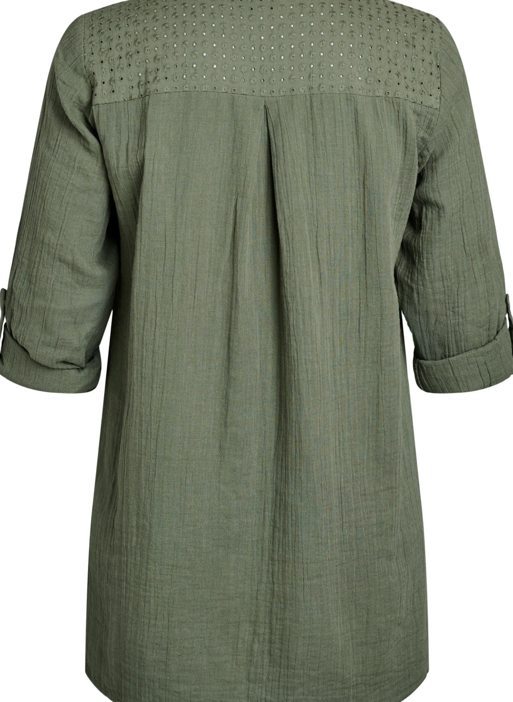 Tunika aus Baumwollmusselin mit Broderie Anglaise