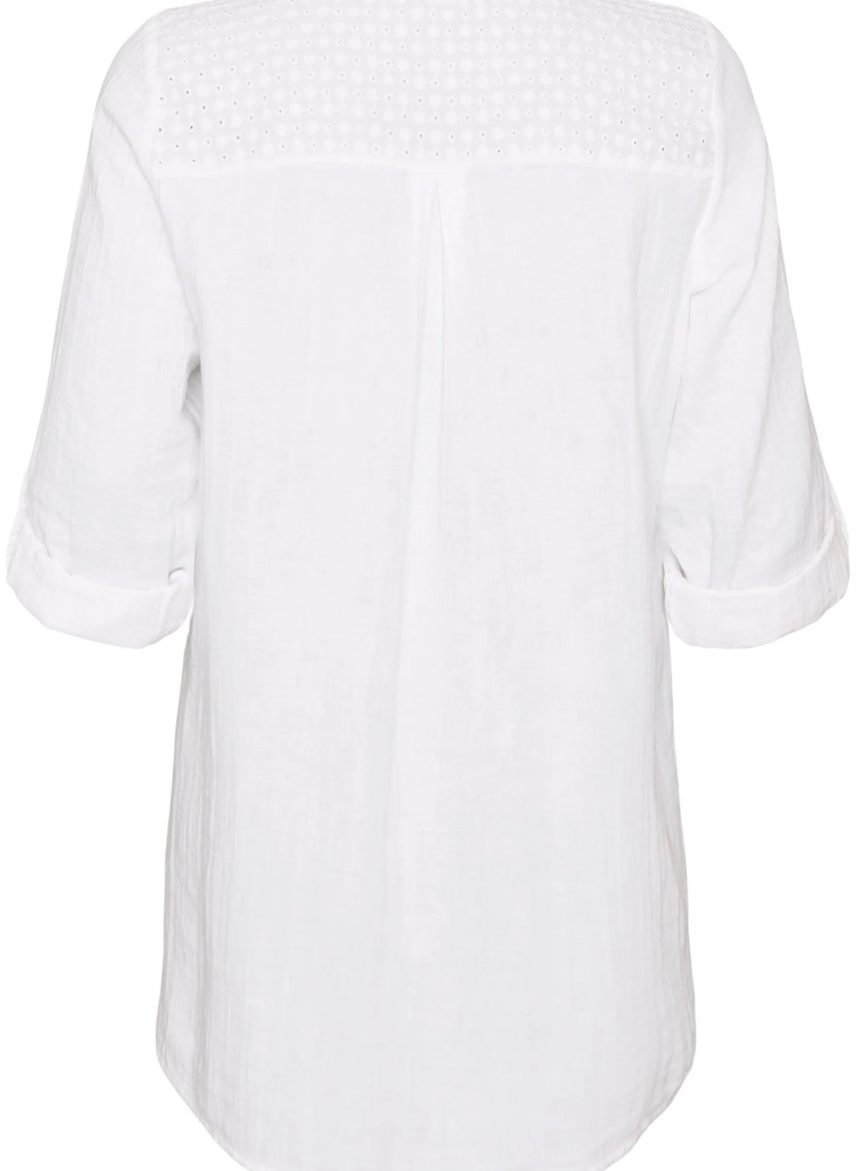 Tunika aus Baumwollmusselin mit Broderie Anglaise