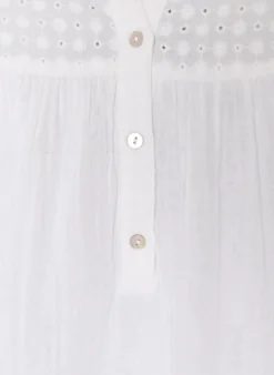Tunika aus Baumwollmusselin mit Broderie Anglaise
