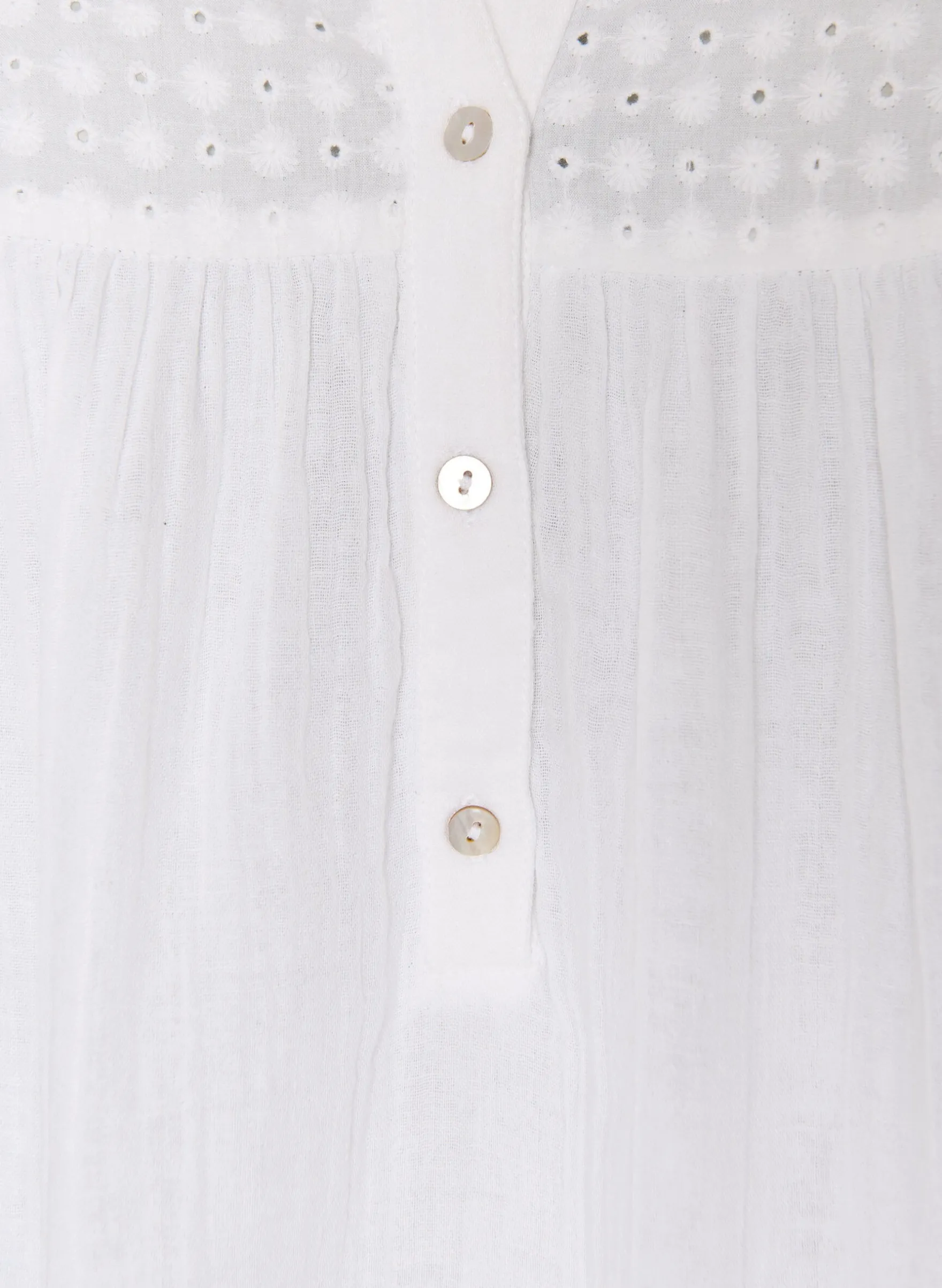 Tunika aus Baumwollmusselin mit Broderie Anglaise