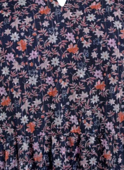 Tunika aus Viskose mit geblümtem Print und Glitzerfäden