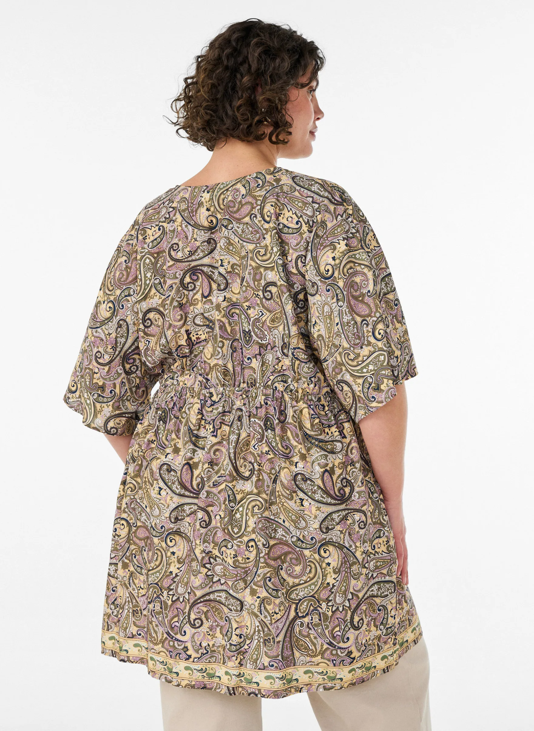 Tunika aus Viskose mit Paisley-Print und Bindeband