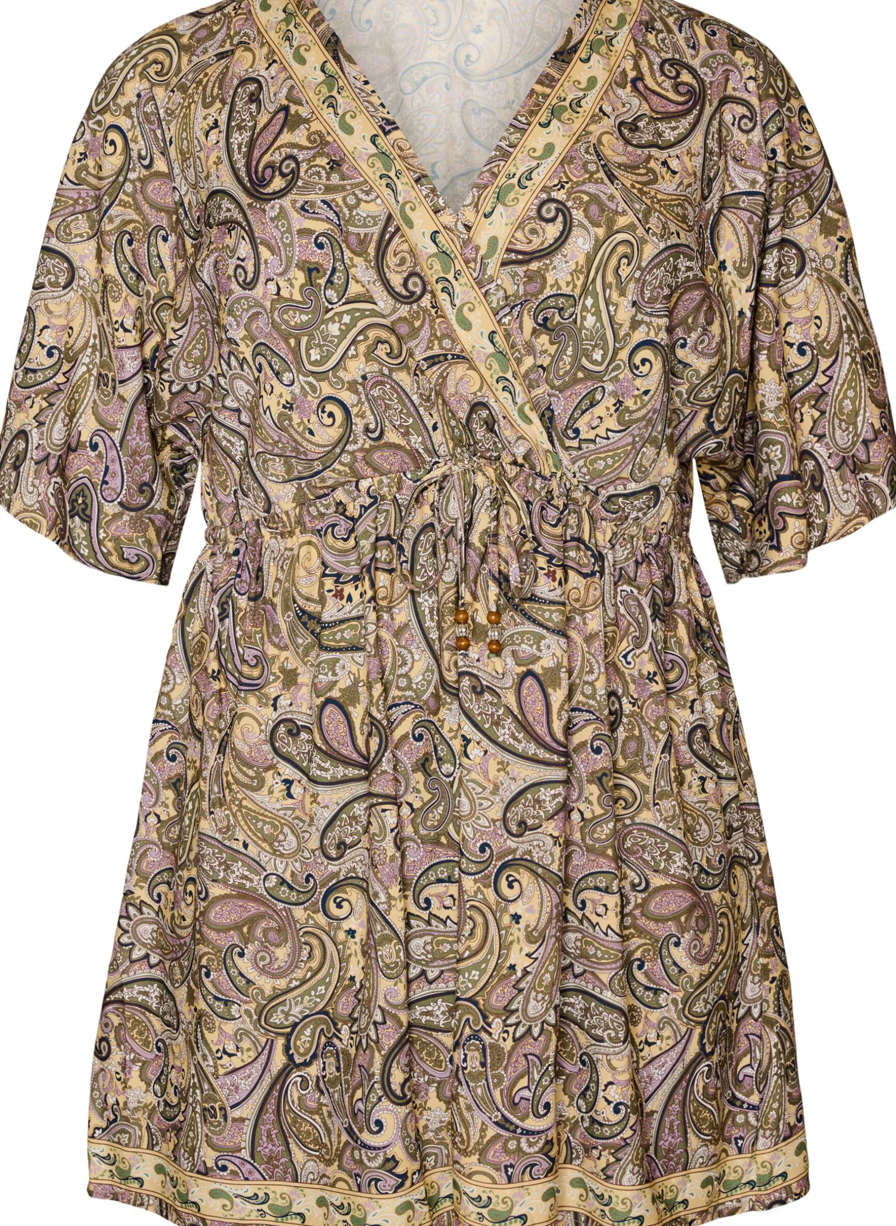 Tunika aus Viskose mit Paisley-Print und Bindeband