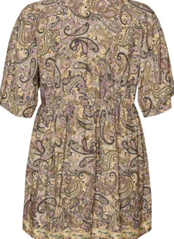 Tunika aus Viskose mit Paisley-Print und Bindeband