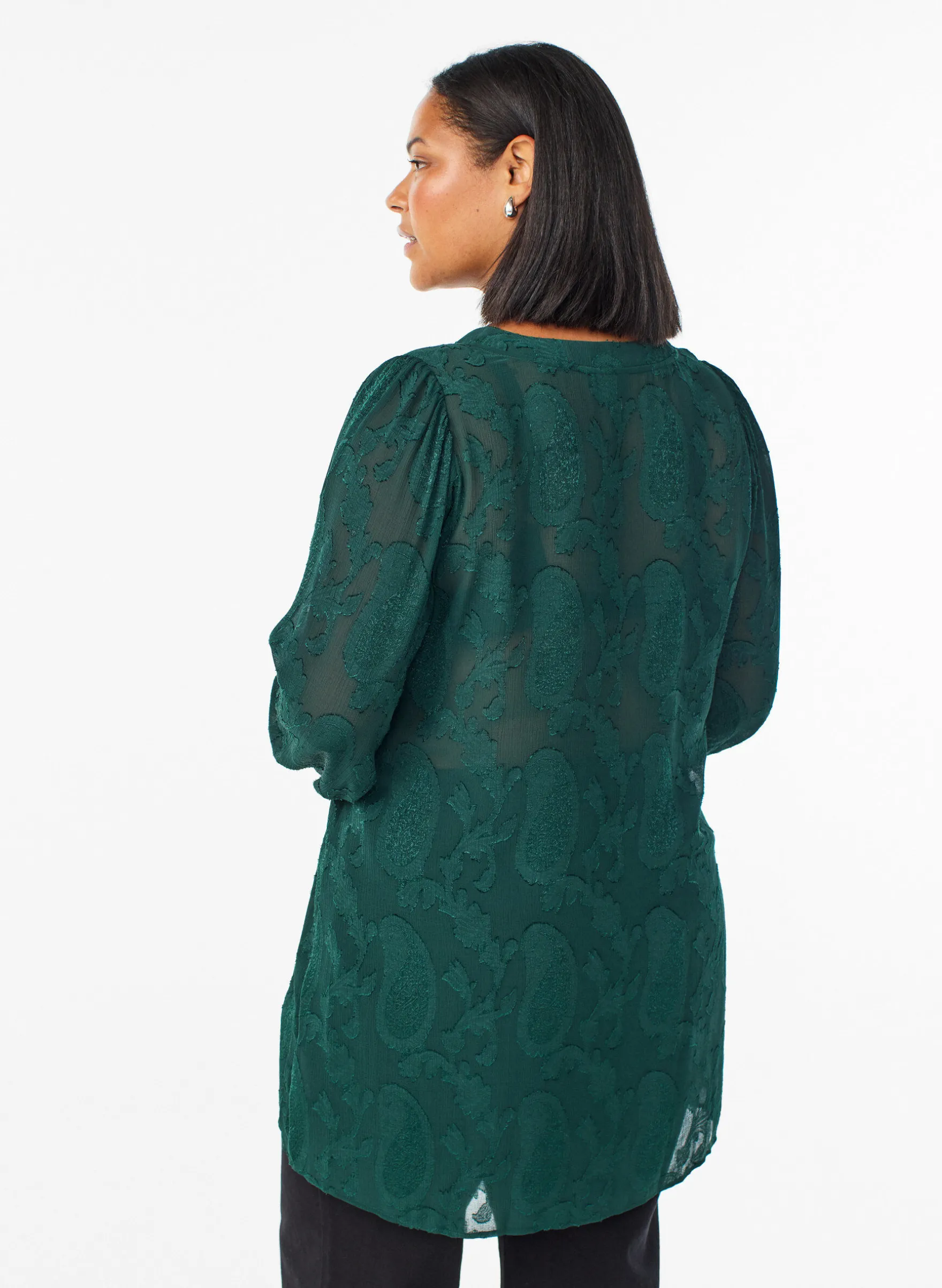 Tunika mit Paisley-Muster und langen Ärmeln