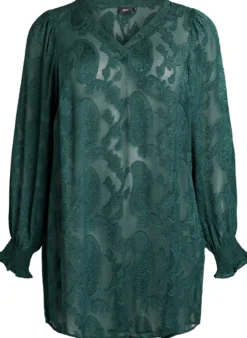 Tunika mit Paisley-Muster und langen Ärmeln