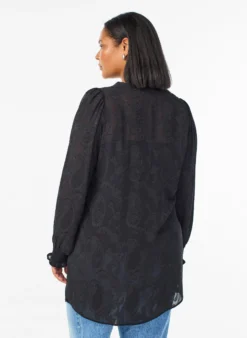 Tunika mit Paisley-Muster und langen Ärmeln