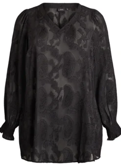 Tunika mit Paisley-Muster und langen Ärmeln