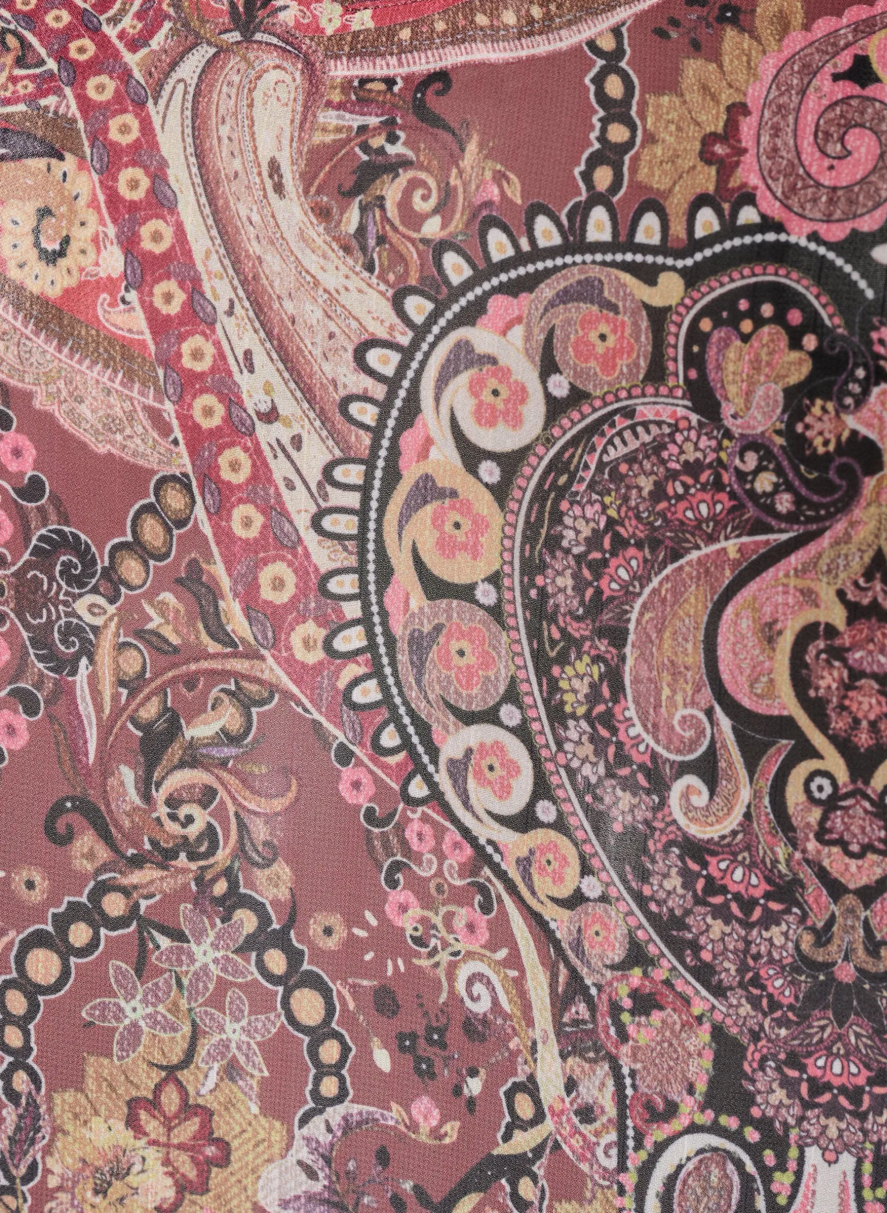 Tunika mit Paisleymuster und gesmokten Ärmelbündchen