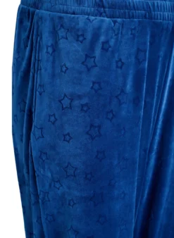 Velourhose mit geprägtem Muster