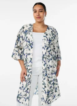 Viskose-Kimono mit 3/4-Ärmeln