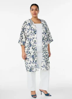 Viskose-Kimono mit 3/4-Ärmeln