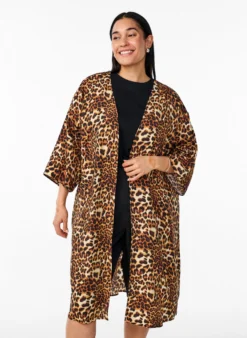 Viskose-Kimono mit 3/4-Ärmeln