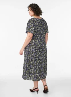 Viskose-Midikleid mit Blumenprint
