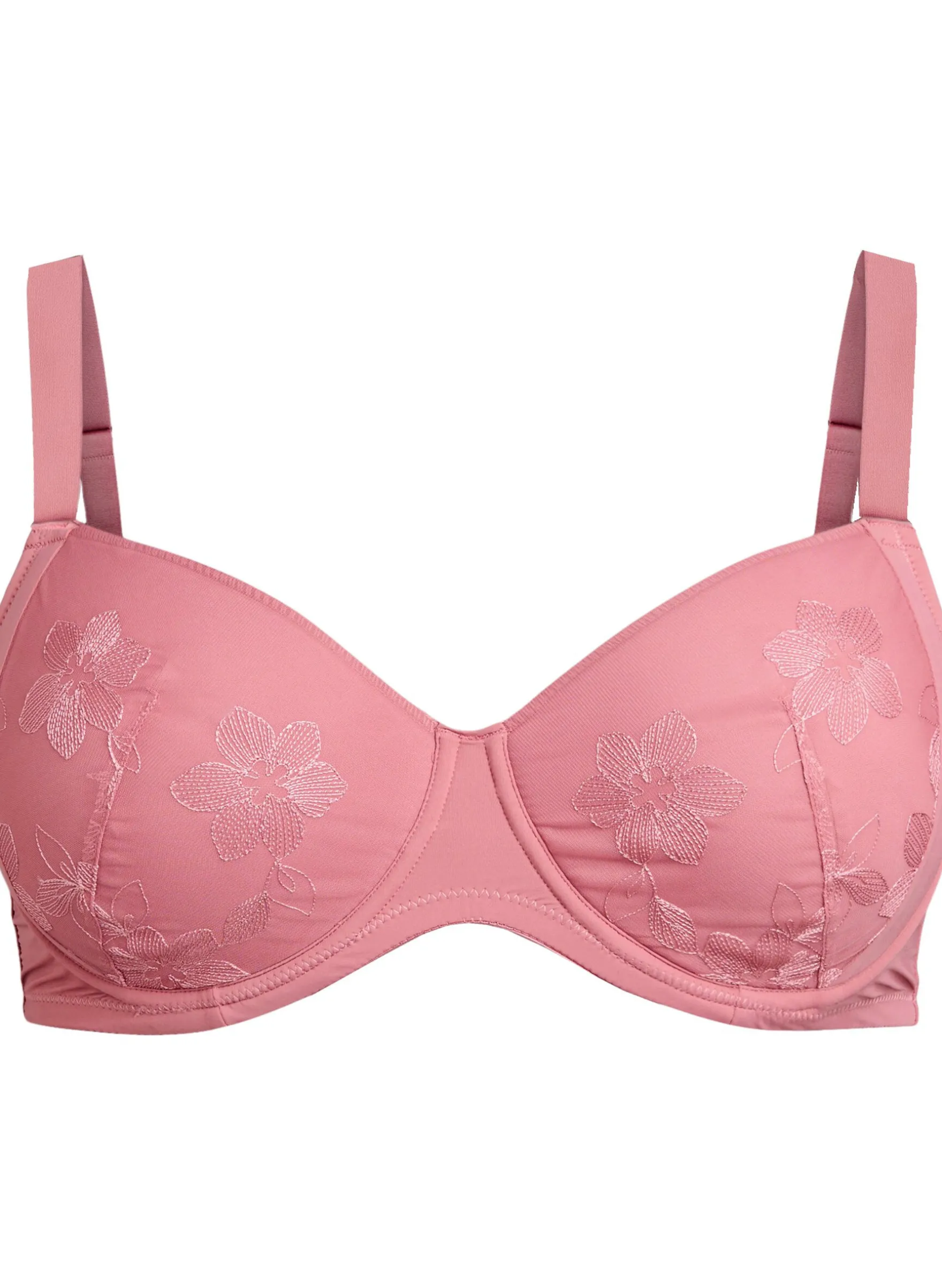 Wattierter BH mit floralen Stickereien