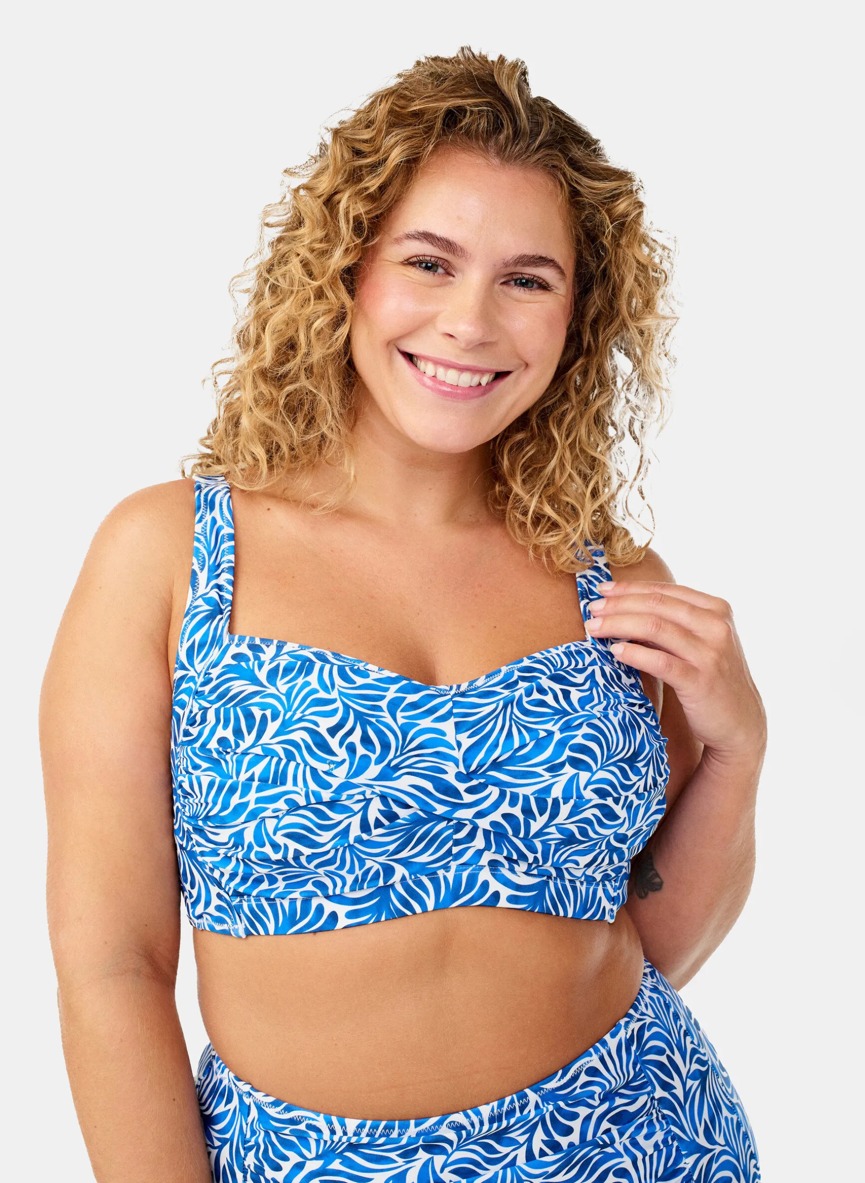 Wattierter Bikini-Oberteil mit Print