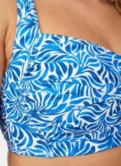 Wattierter Bikini-Oberteil mit Print
