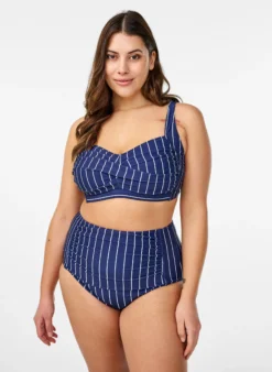 Wattierter Bikini-Oberteil mit Print