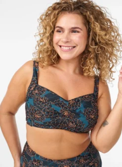Wattierter Bikini-Oberteil mit Print