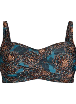 Wattierter Bikini-Oberteil mit Print