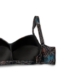 Wattierter Bikini-Oberteil mit Print