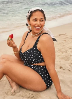 Wattierter Bikini-Oberteil mit Print