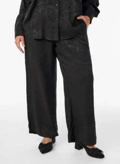 Weite Hose mit Paisleymuster und hoher Taille