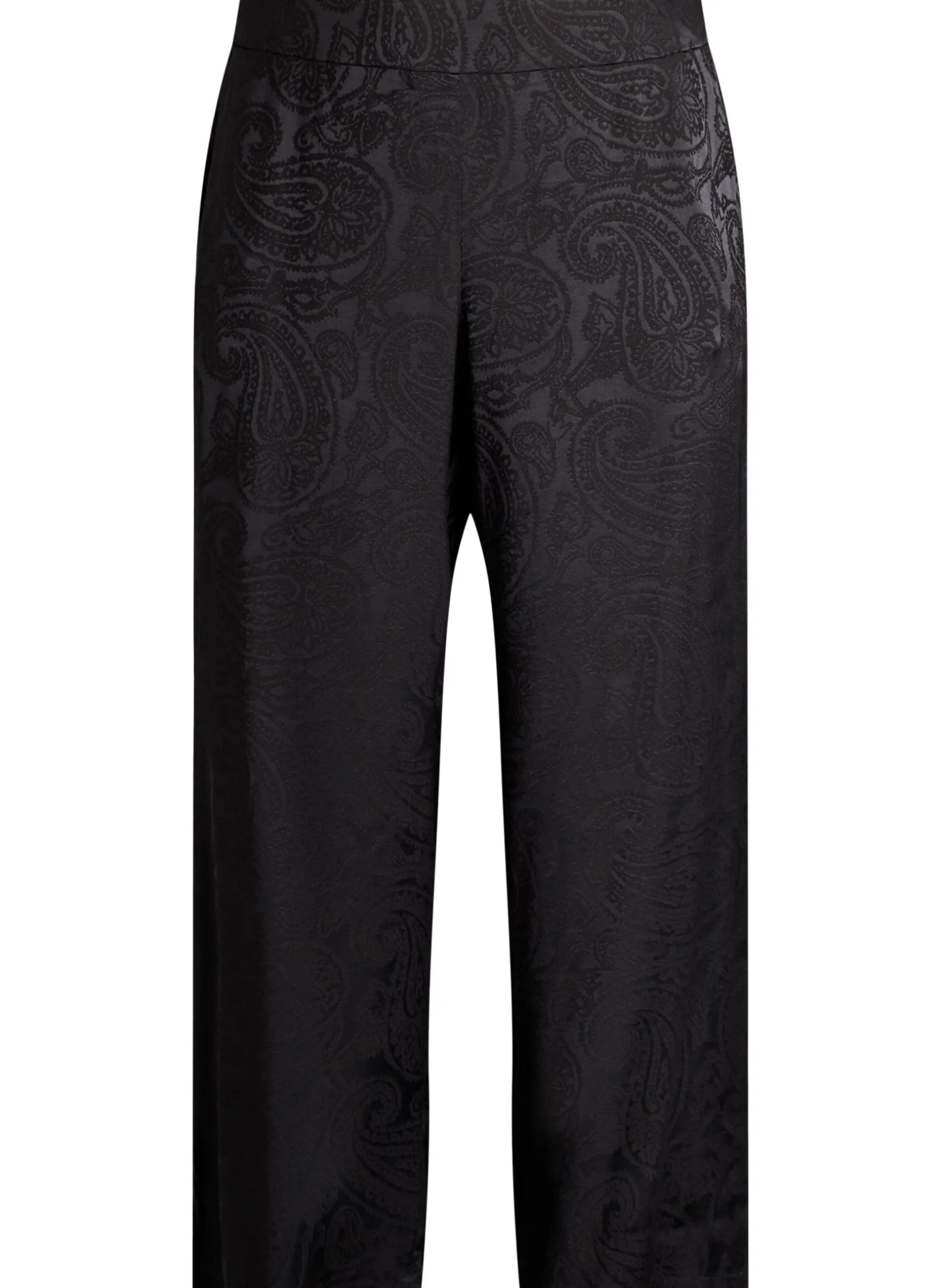 Weite Hose mit Paisleymuster und hoher Taille