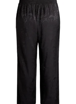 Weite Hose mit Paisleymuster und hoher Taille