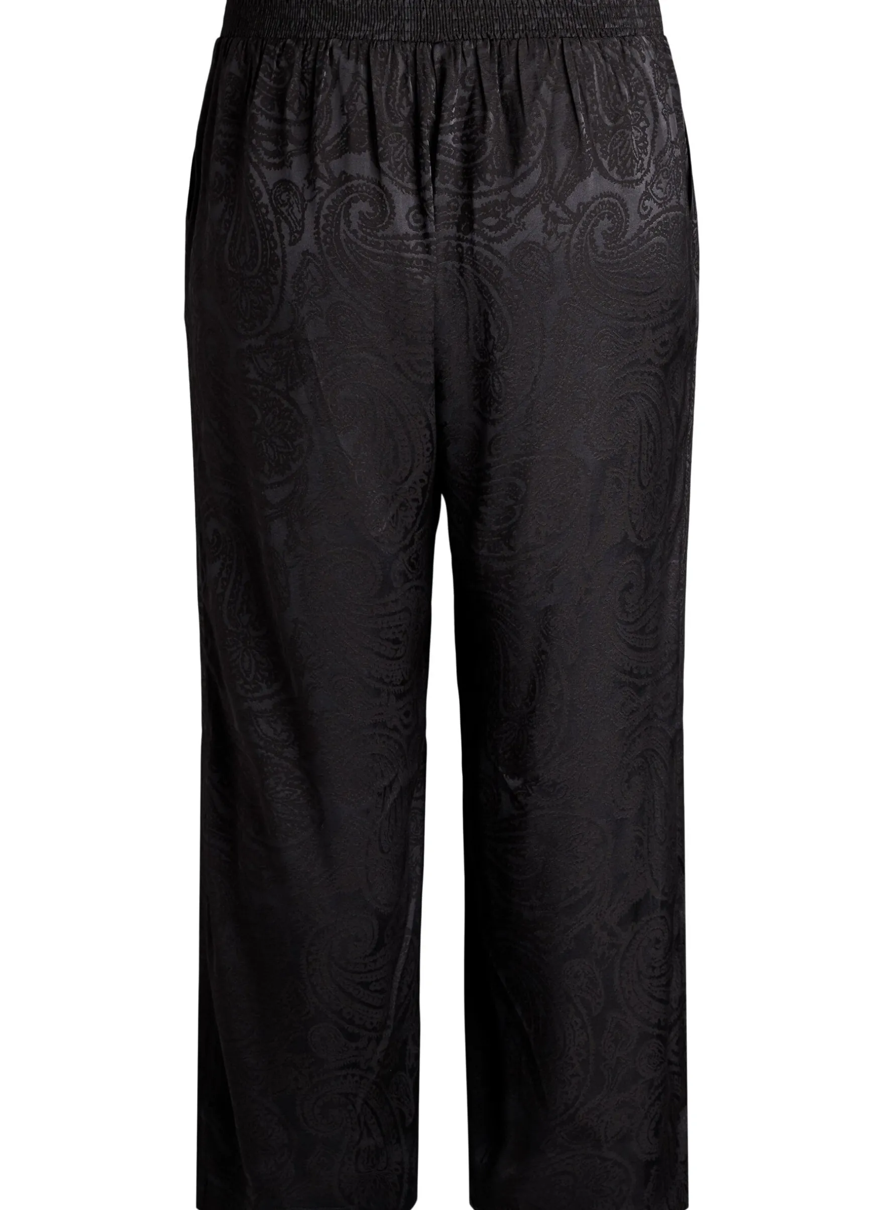 Weite Hose mit Paisleymuster und hoher Taille