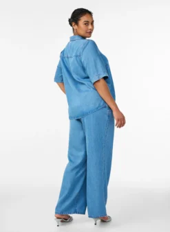 Weite Lyocellhose in Denim-Optik