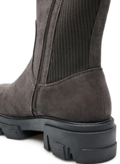 Weiter Passform - Chunky-Stiefel aus Kunstwildleder