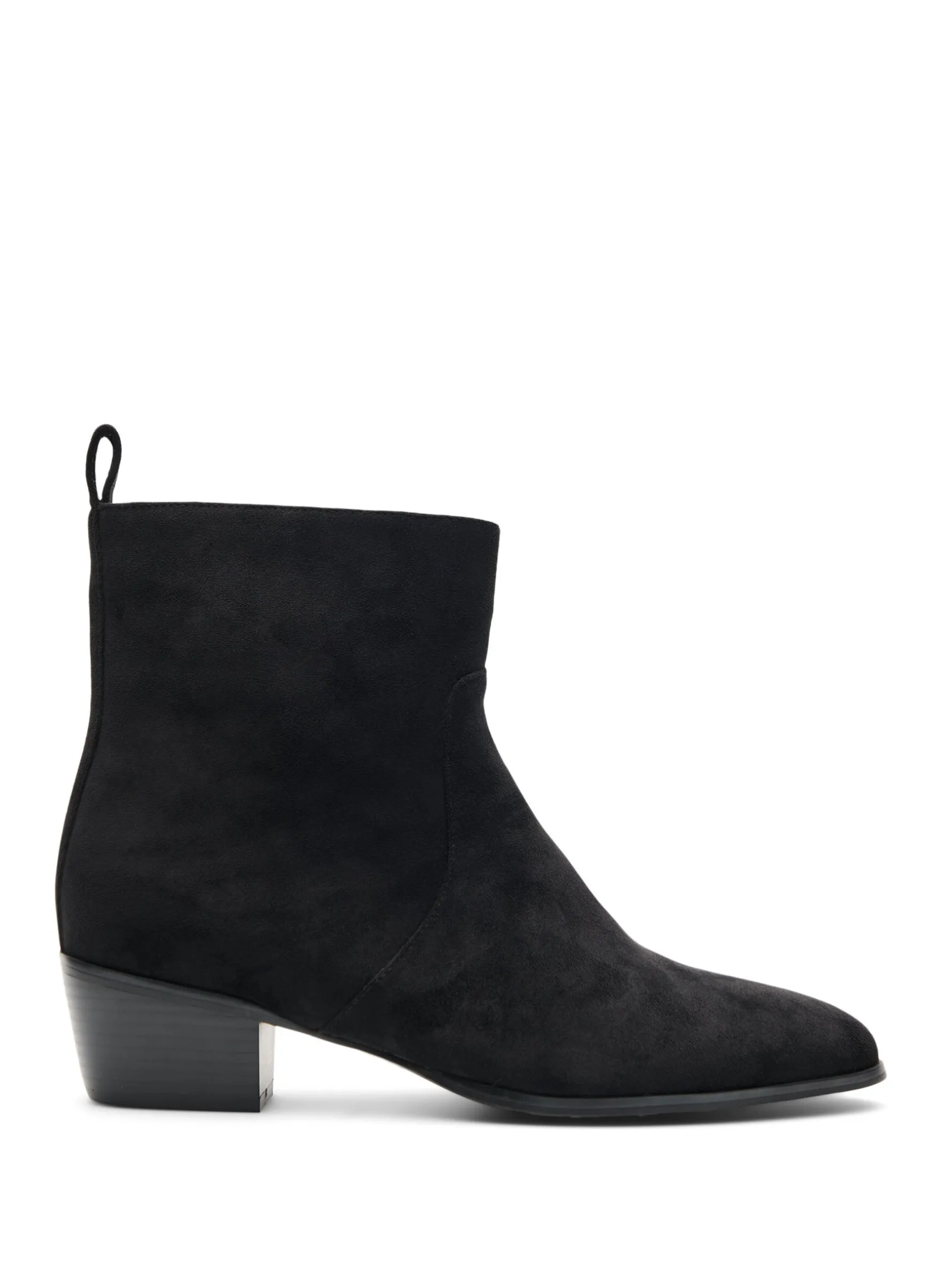 Weiter Passform - Langer Stiefel in Wildlederoptik mit abnehmbarem Schaft