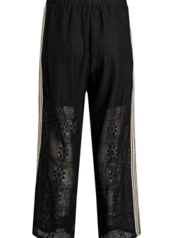 Weite Spitzenhose mit Kontraststreifen