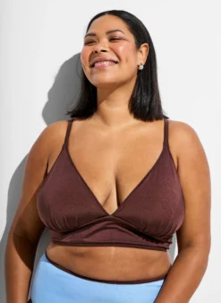 Wende-Bikini-Top mit V-Ausschnitt und Kreuzträgern