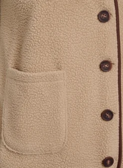 Weste aus Teddyfleece mit kontrastfarbenen Details