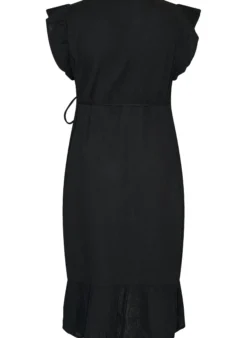 Wickelkleid aus Baumwoll-Musselin mit Rüschen