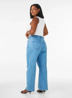 Wide-Leg-Jeans mit hoher Taille