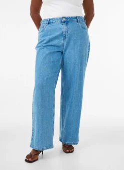Wide-Leg-Jeans mit hoher Taille