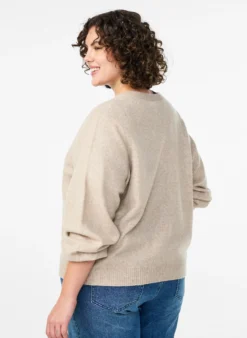 Wollstrickjacke mit Schleifenknöpfen