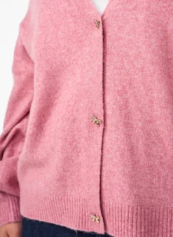 Wollstrickjacke mit Schleifenknöpfen